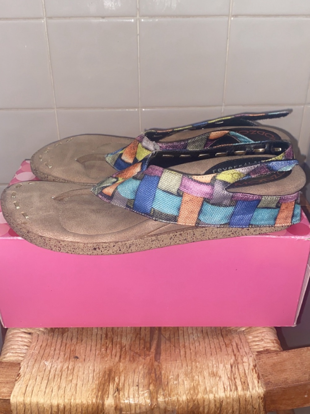 Women's Multi-Color Woven Slingback Sandals